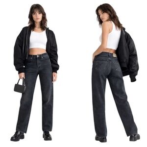 Levi’s Premium Ribcage Straight Ankle Jeans Black Size 27